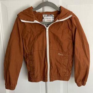 Denim & Flower 4T light weight jacket, rust color with pockets and hood. EUC
